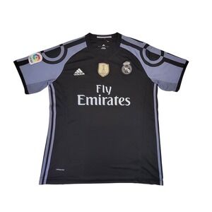 Real Madrid Ronaldo 7 Adidas ClimaCool Black‎ Soccer Jersey Men's Large
